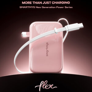 3C|FLEX PD65W 20000mAh 伸缩线 AC充电宝 PINK (Pre-order)