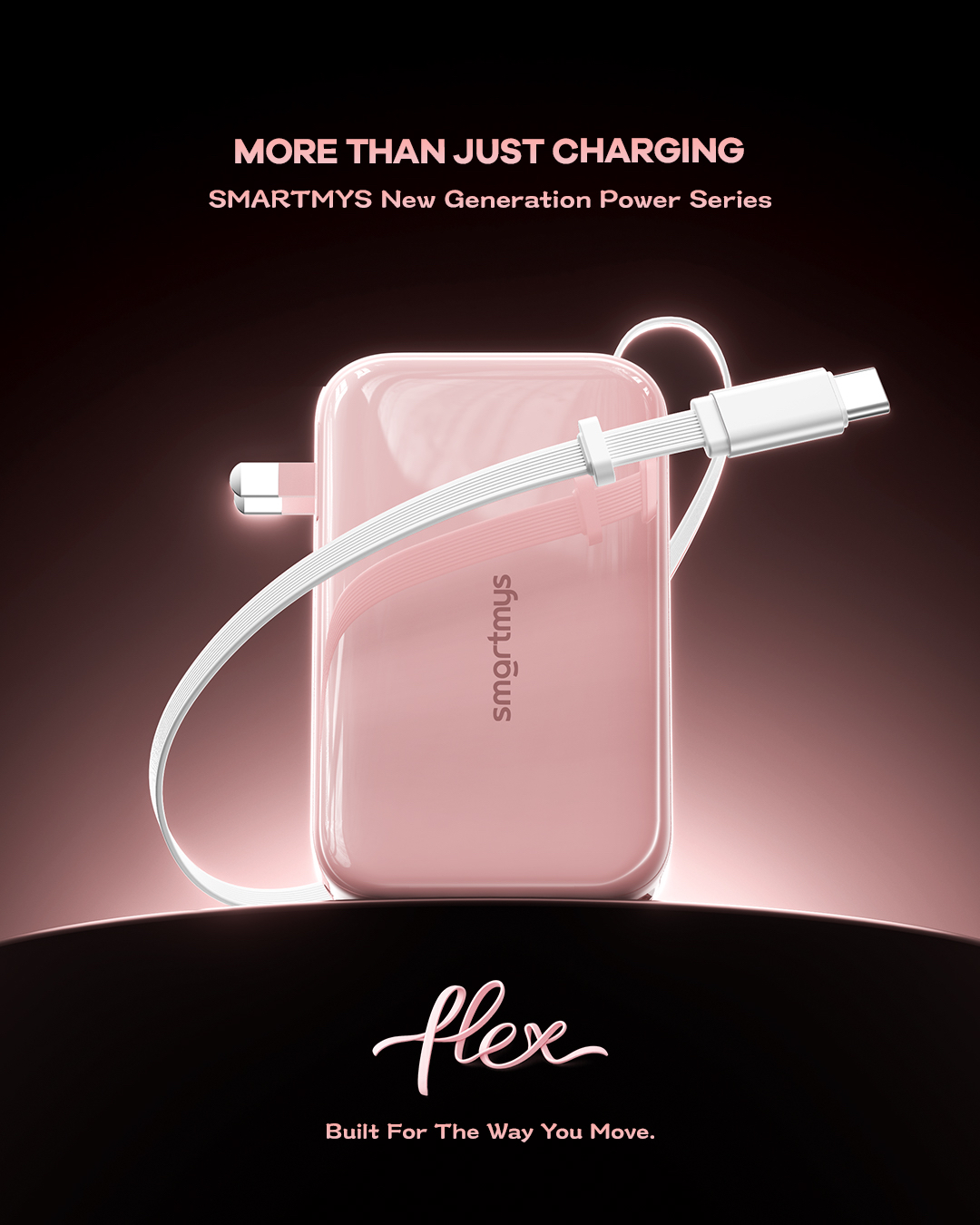 3C｜FLEX PD65W 20000mAh 伸缩线 AC充电宝
